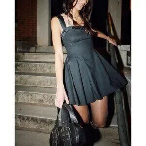 FREE PEOPLE Midnight Magic Mini Dress Black‎ Combo NWT